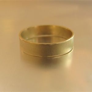 wedding ring - Unisex 14k solid yellow gold Wedding band - handmade